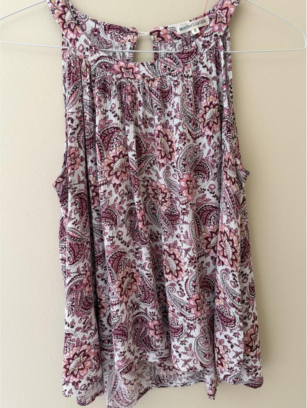NWOT WonderLust LA S Flowy Tank Open Keyhole Back